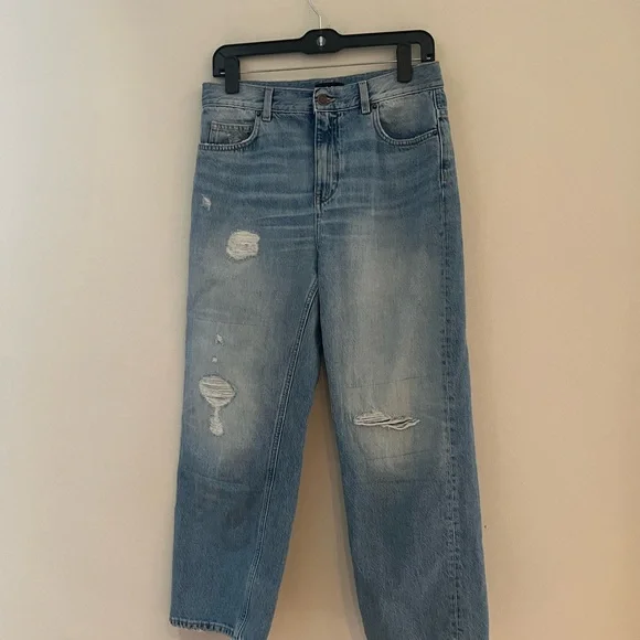ME + EM Authentic relaxed fit  Blue Distressed Women's Jeans - Picture 5 of 12